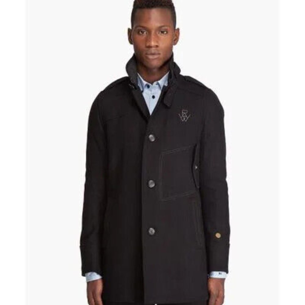 MENS LUXE G-STAR RAW DECOY WOOL GARBER TRENCHCOAT SIZE M